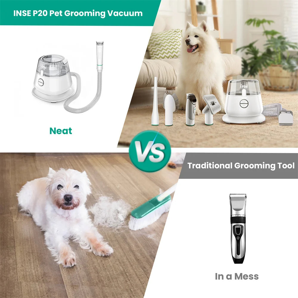 INSE P20 Pet Grooming Kit & Vacuum Suction 99%