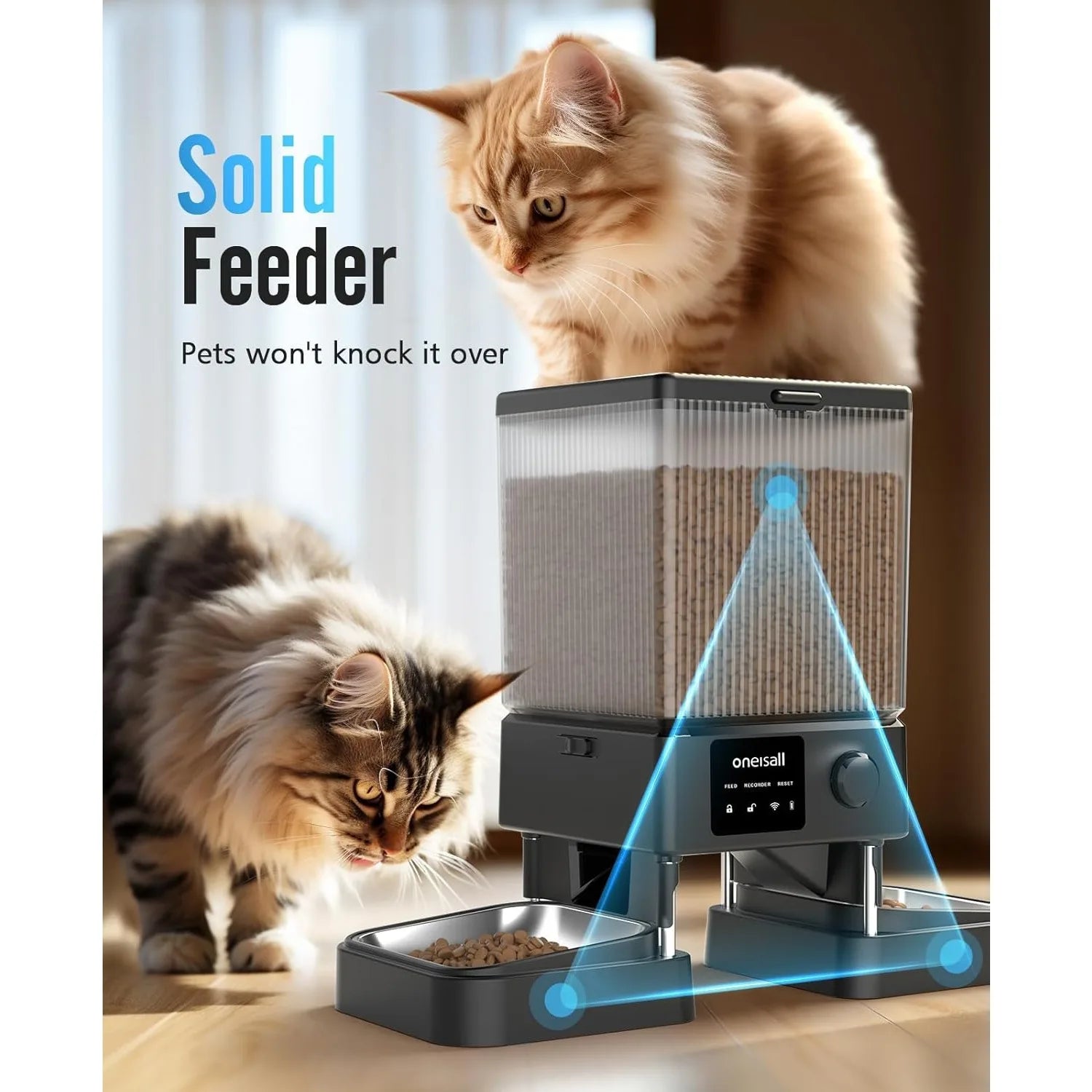 5G WiFi Automatic Cat Feeder, 5L Food Dispenser for 2 Pets