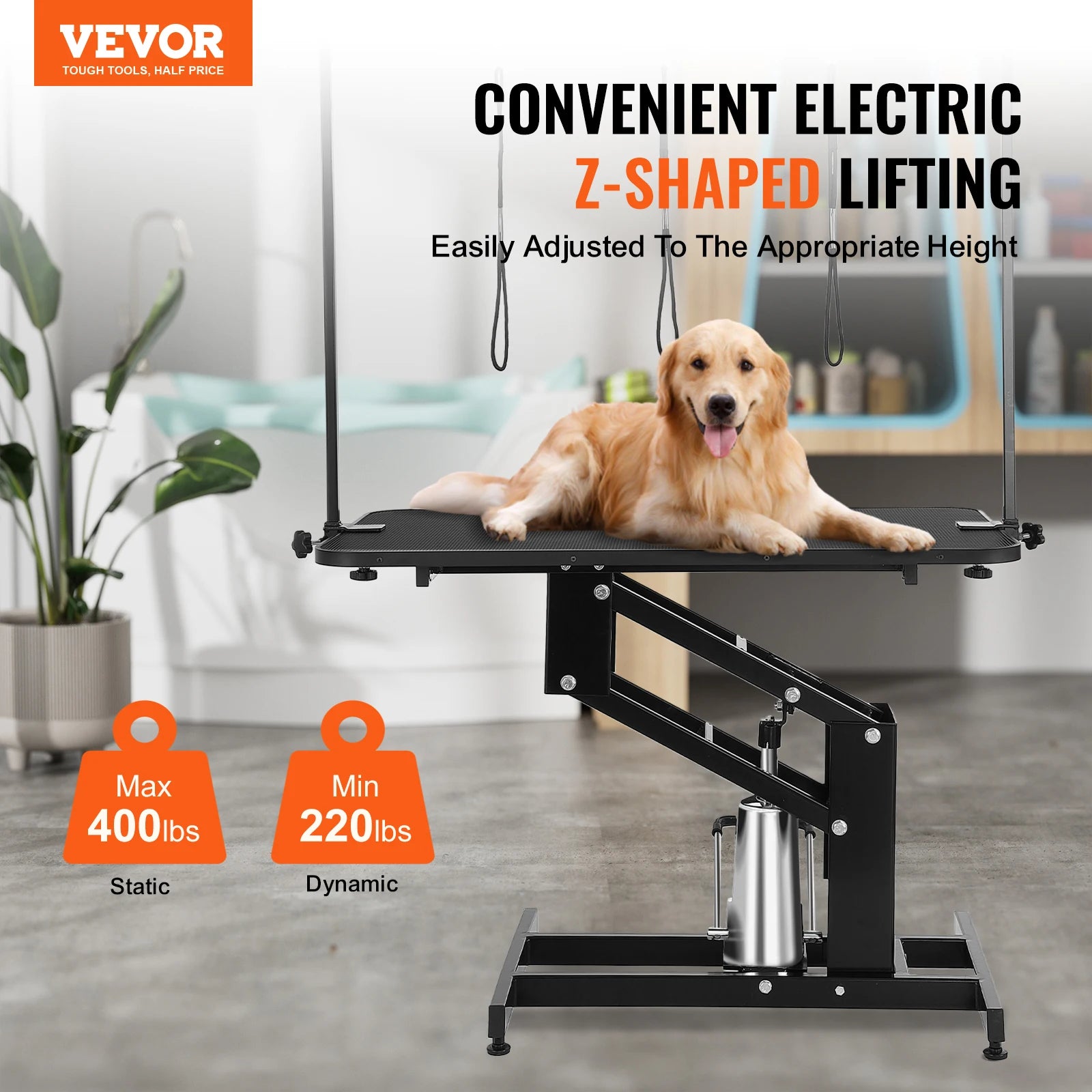 VEVOR 43" Hydraulic Pet Grooming Table - 400LBS Capacity