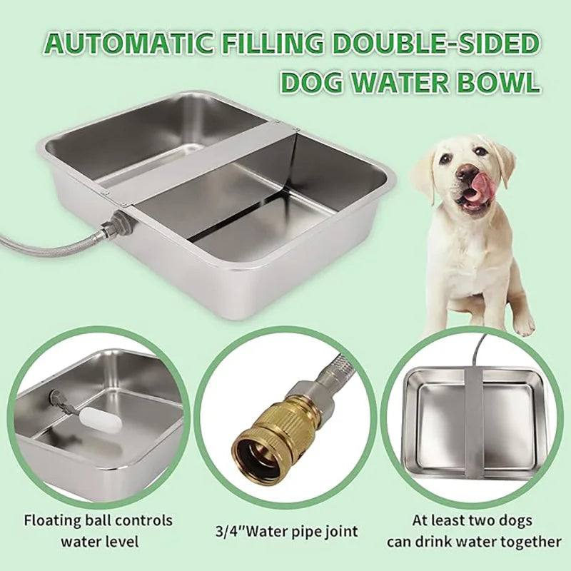 Automatic Dog Water Bowl Dispenser 13.5L Stainless Steel