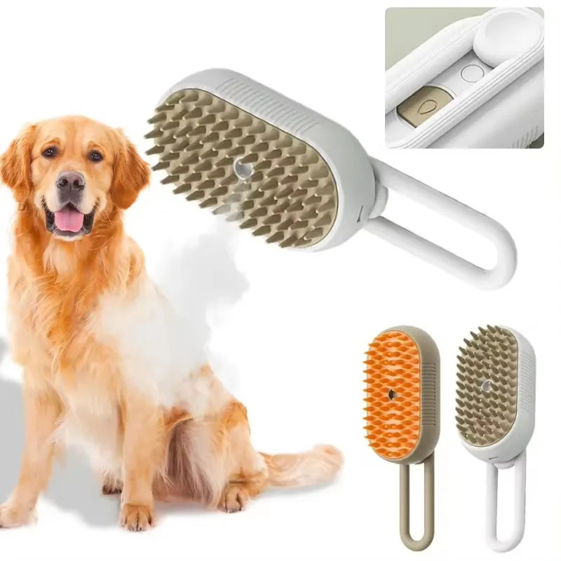 Pet Steam Brush & Comb for Cats – Electric Hair Removal & Grooming Vaporizer