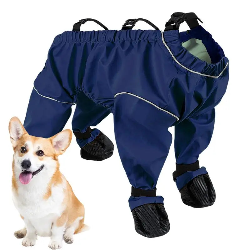 Dog Suspender Boots with Adjustable Suspenders - Anti-Slip Polyester Pet Shoes