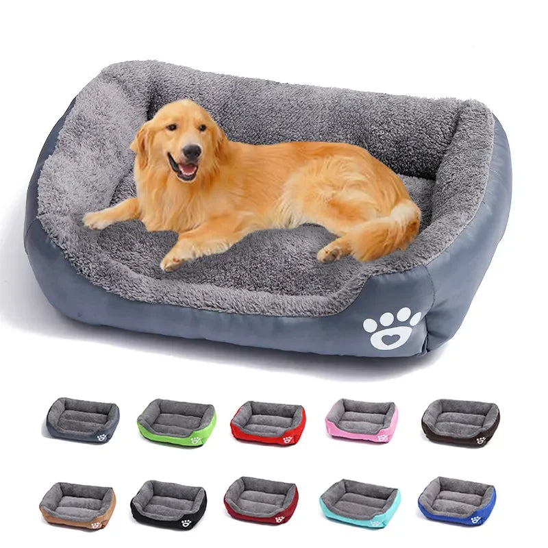 Large Plush Pet Bed - Washable Waterproof Cushion for Cats & Dogs