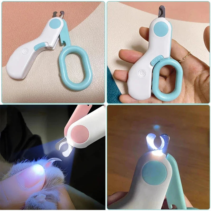 Professional Pet Nail Clipper with LED Light for Cats & Small Dogs