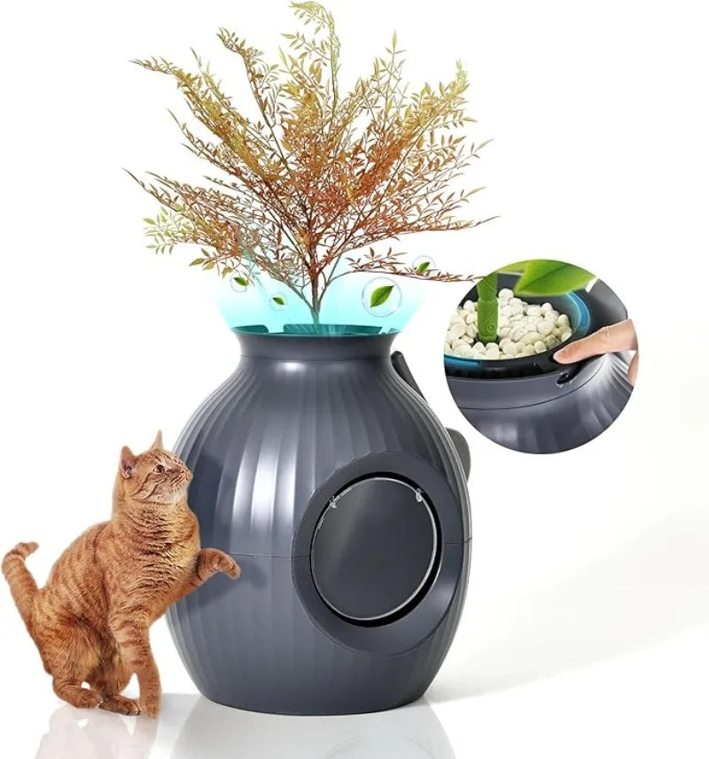 Smart Plant Cat Litter Box with Odor Control & Sterilization