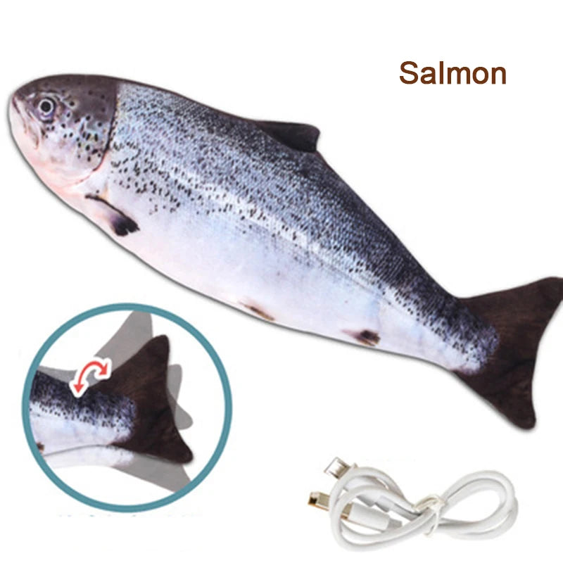 Interactive Plush Fish Toy for Cats & Dogs - USB Charging