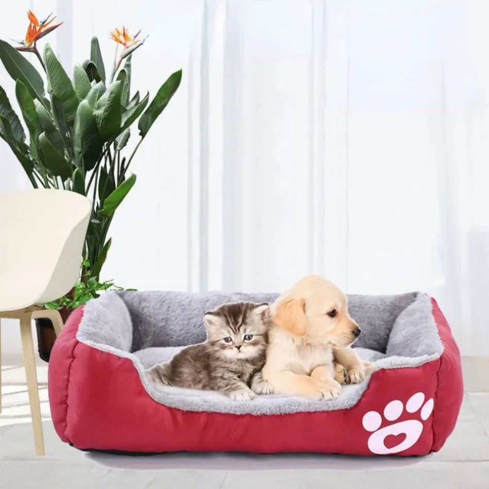 Large Plush Pet Bed - Washable Waterproof Cushion for Cats & Dogs