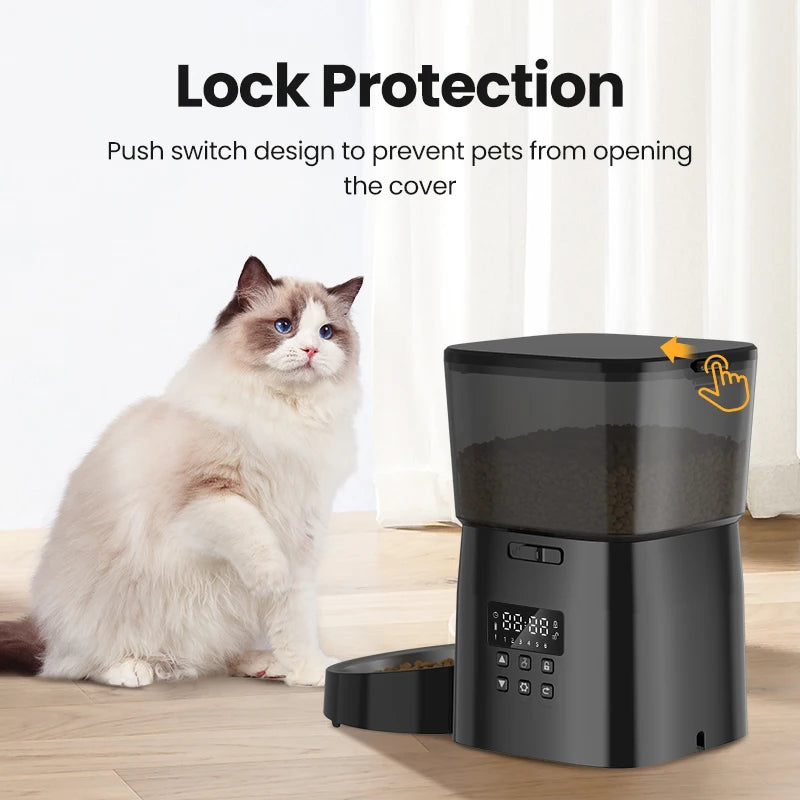 ROJECO Automatic Cat Feeder Smart Pet Food Dispenser