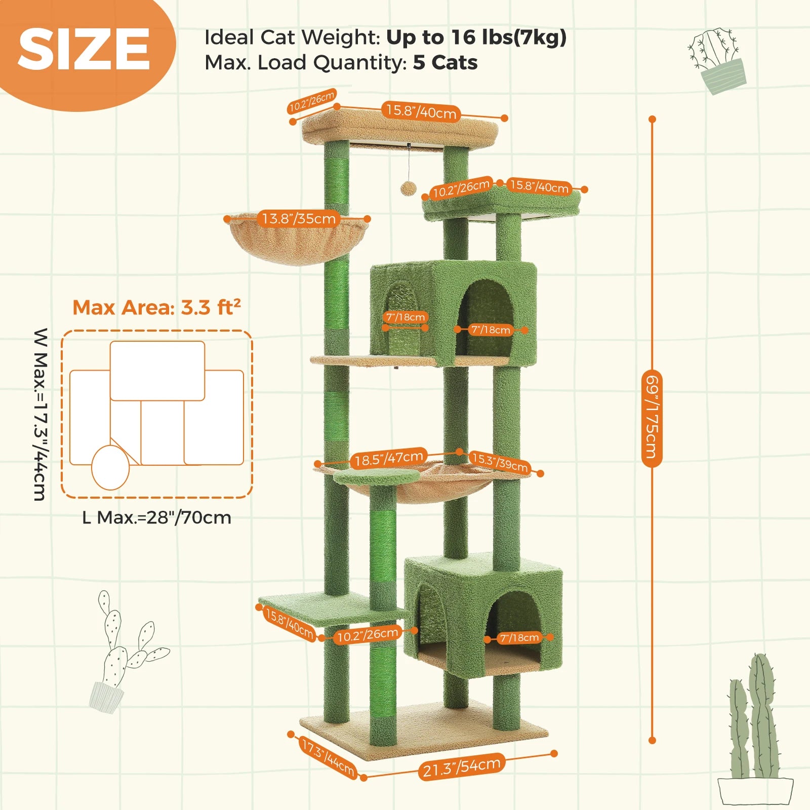 Large Cat Tree Tall Cat Tower