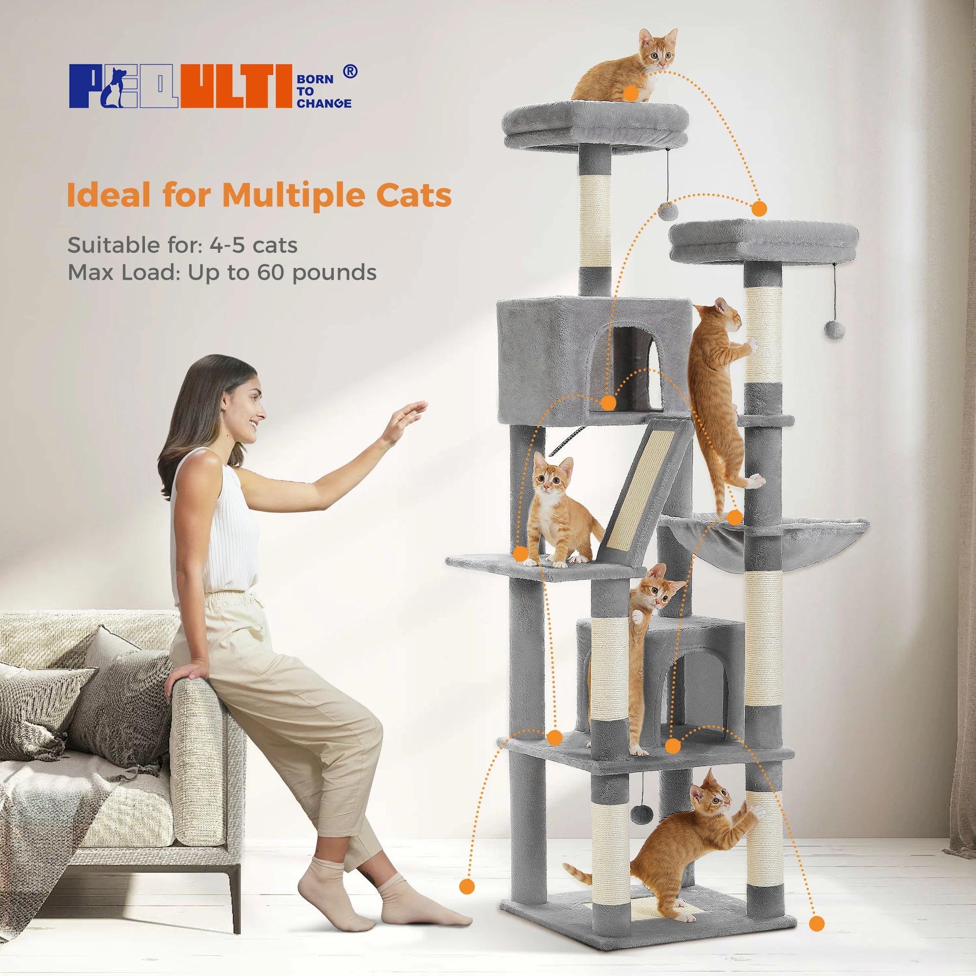 Large Cat Tree Tall Cat Tower