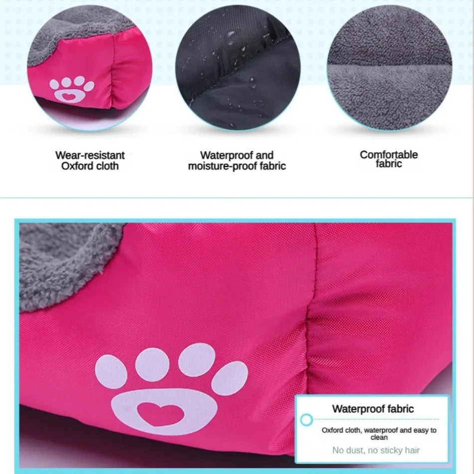 Large Plush Pet Bed - Washable Waterproof Cushion for Cats & Dogs