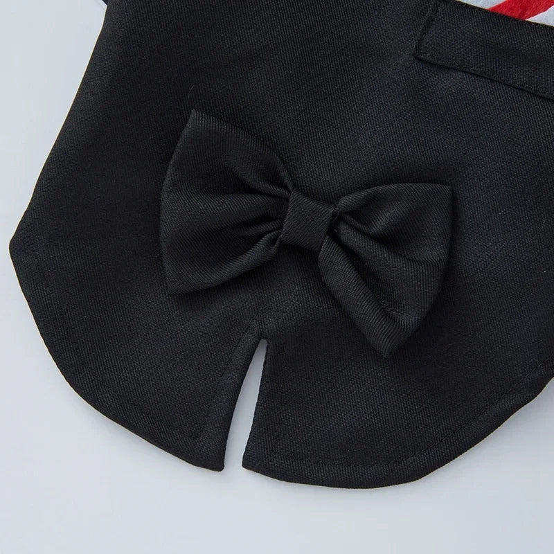 Pet Dog Formal Tuxedo Shirt with Bow Tie