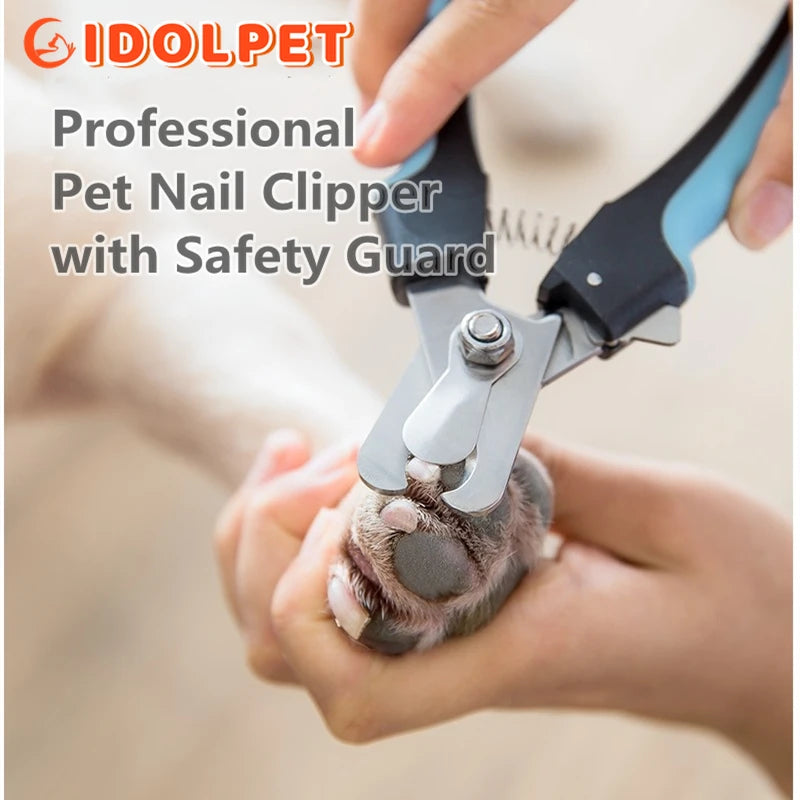 Professional Pet Nail Clipper with Safety Guard - Stainless Steel Scissors for Cat & Dog Claw Care