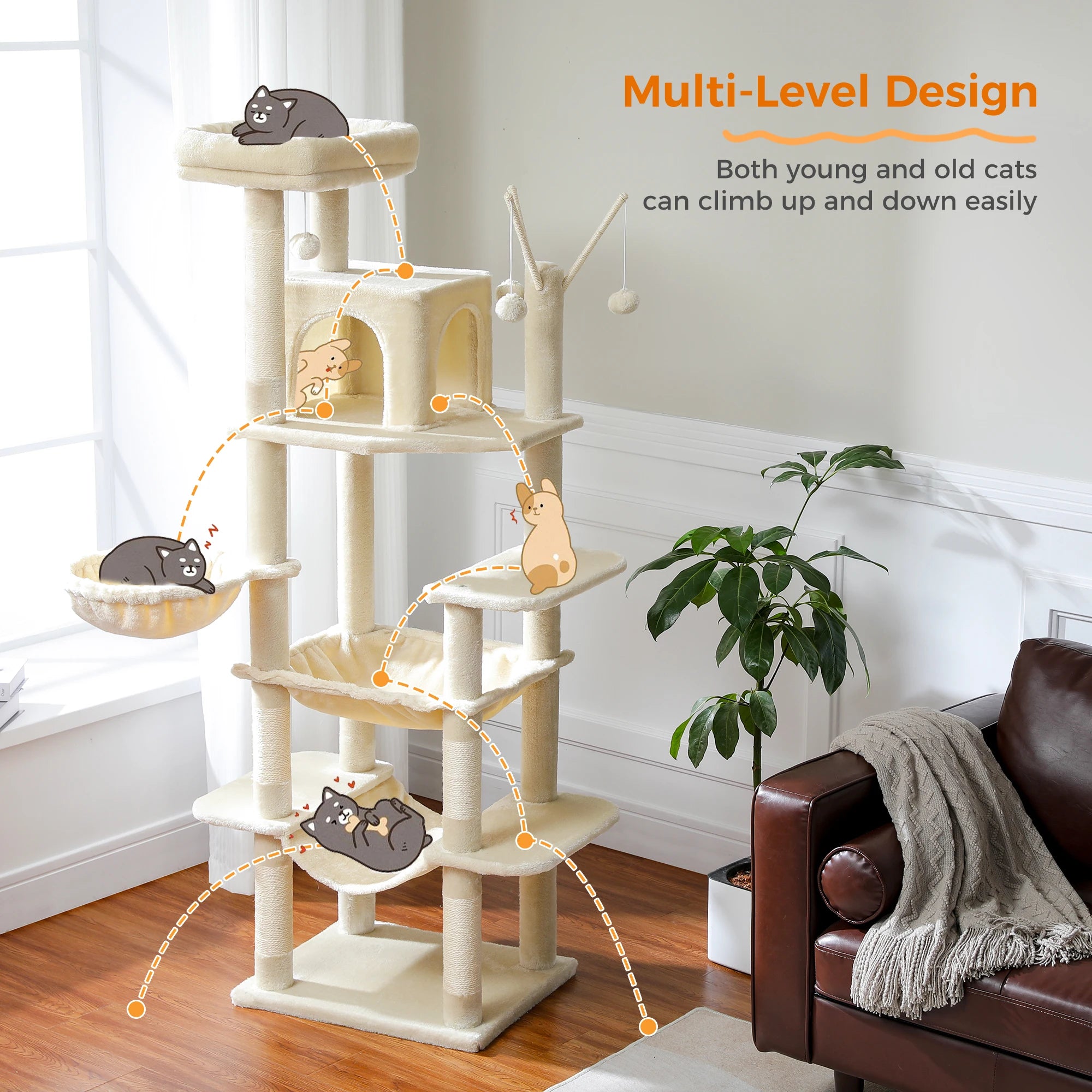 Large Cat Tree Tall Cat Tower