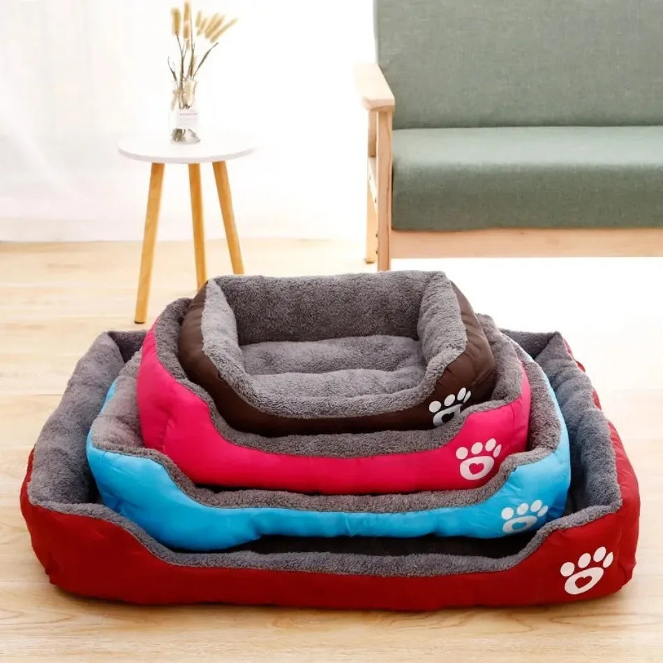 Large Plush Pet Bed - Washable Waterproof Cushion for Cats & Dogs