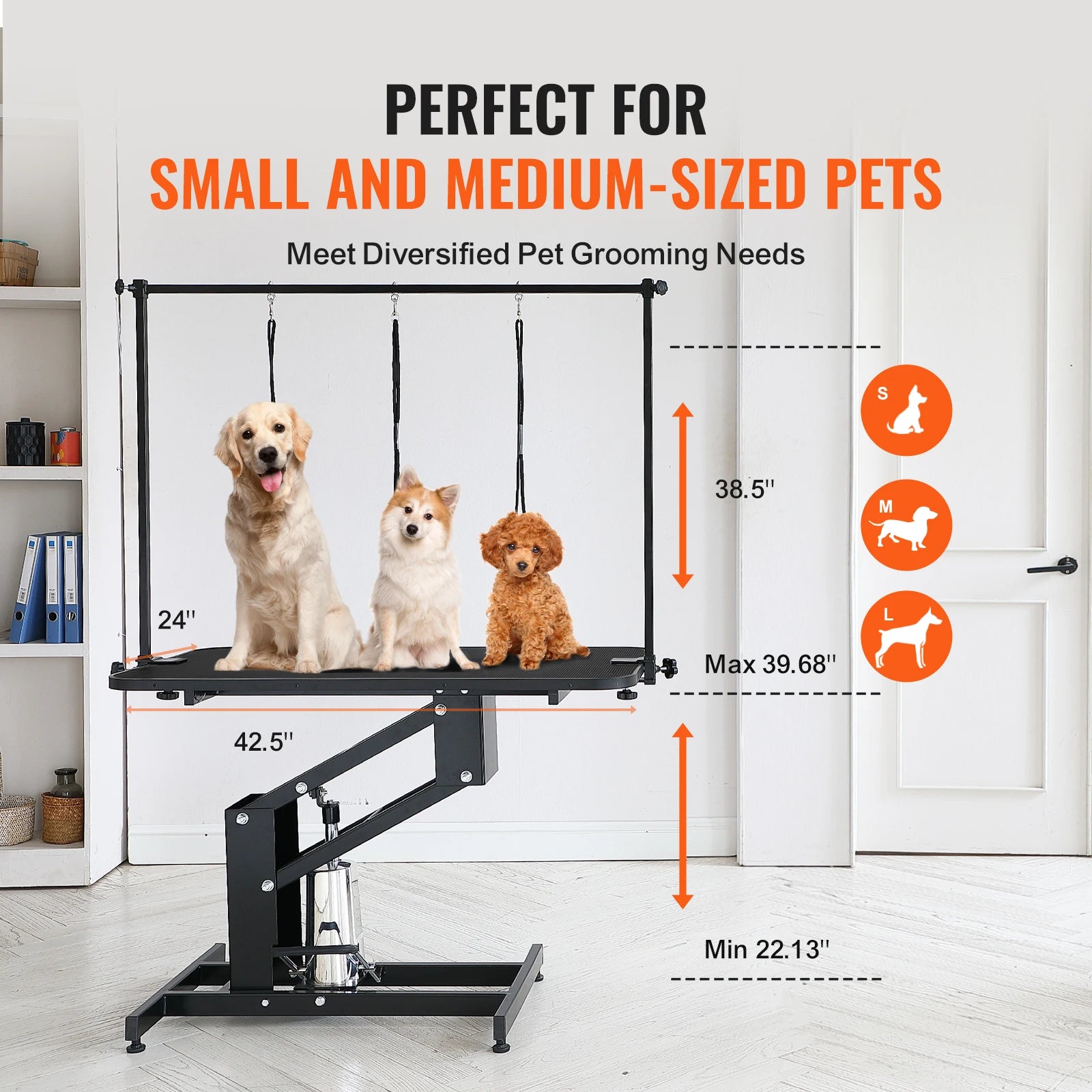 VEVOR 43" Hydraulic Pet Grooming Table - 400LBS Capacity