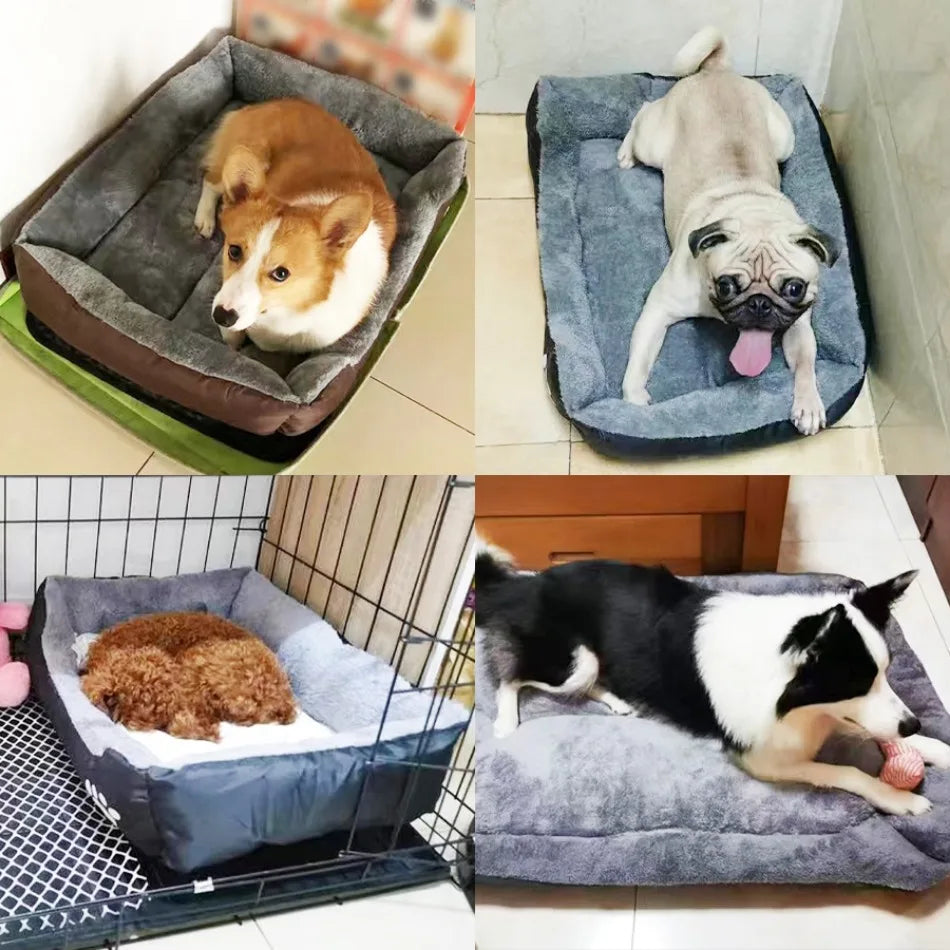 Large Plush Pet Bed - Washable Waterproof Cushion for Cats & Dogs