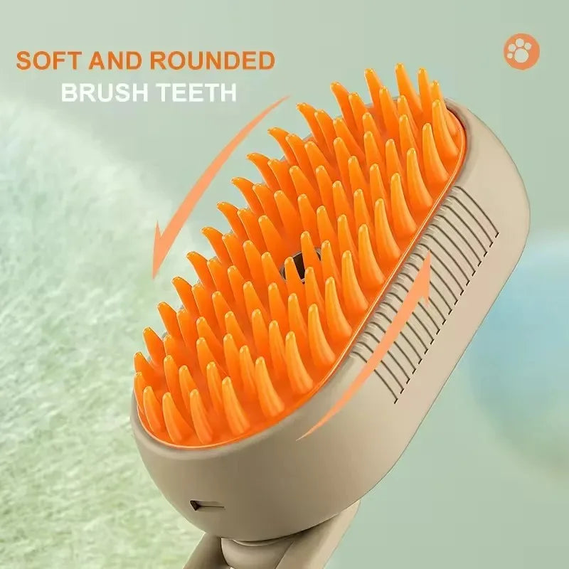 Pet Steam Brush & Comb for Cats – Electric Hair Removal & Grooming Vaporizer