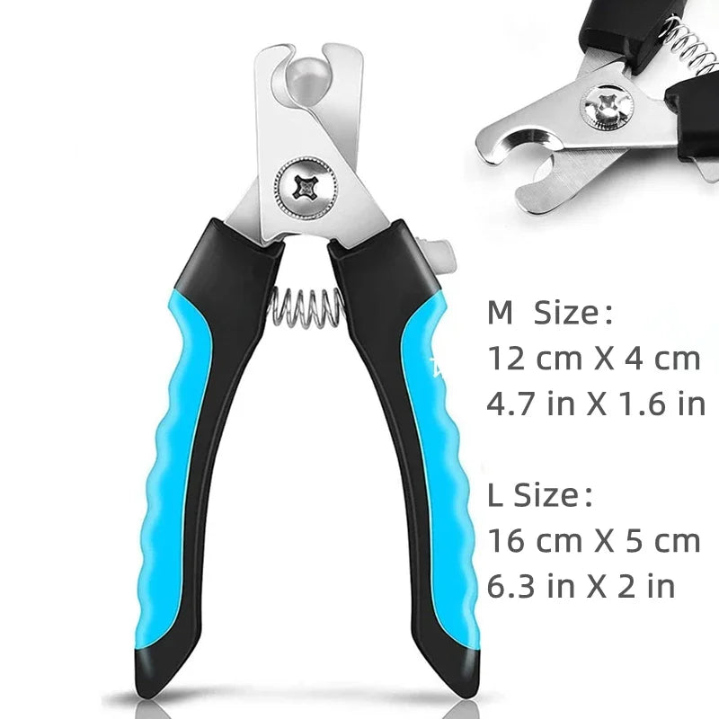 Professional Pet Nail Clipper with Safety Guard - Stainless Steel Scissors for Cat & Dog Claw Care