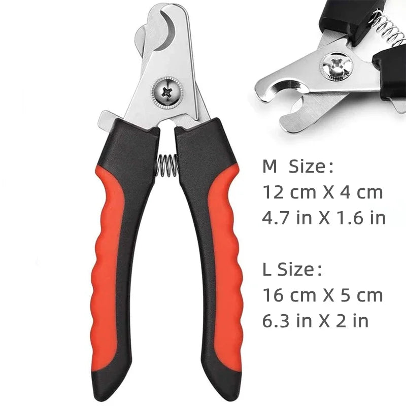 Professional Pet Nail Clipper with Safety Guard - Stainless Steel Scissors for Cat & Dog Claw Care