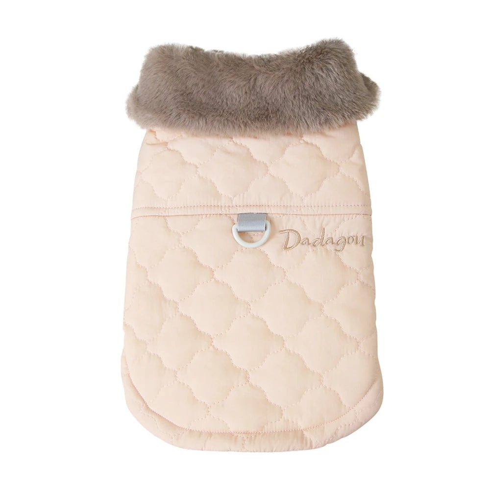 Winter Pet Coat with Big Fur Collar for Small Dogs