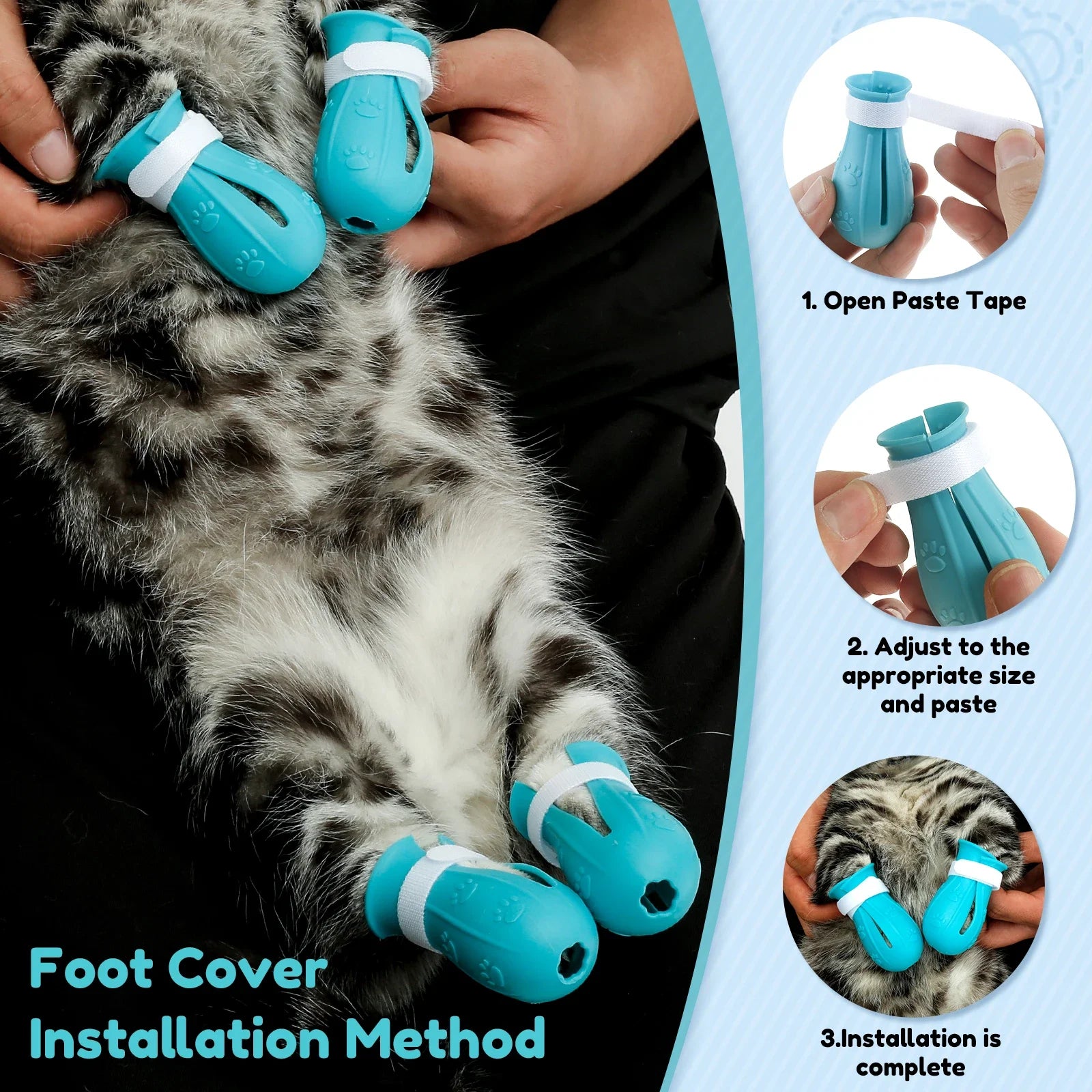 Cat Muzzle & Silicone Paw Shoes Set – Anti-Bite Protective Space Hood for Grooming