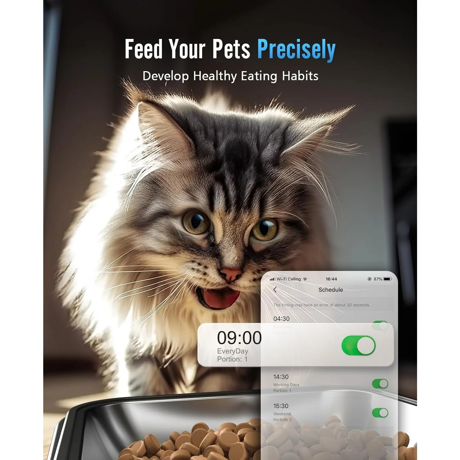 5G WiFi Automatic Cat Feeder, 5L Food Dispenser for 2 Pets