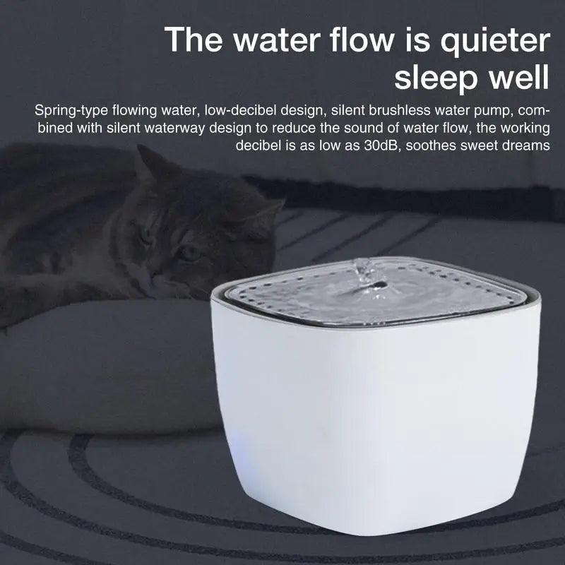 Cat Fountain Anti-Dry 2.5L Automatic Pet Water Dispenser with LED Light