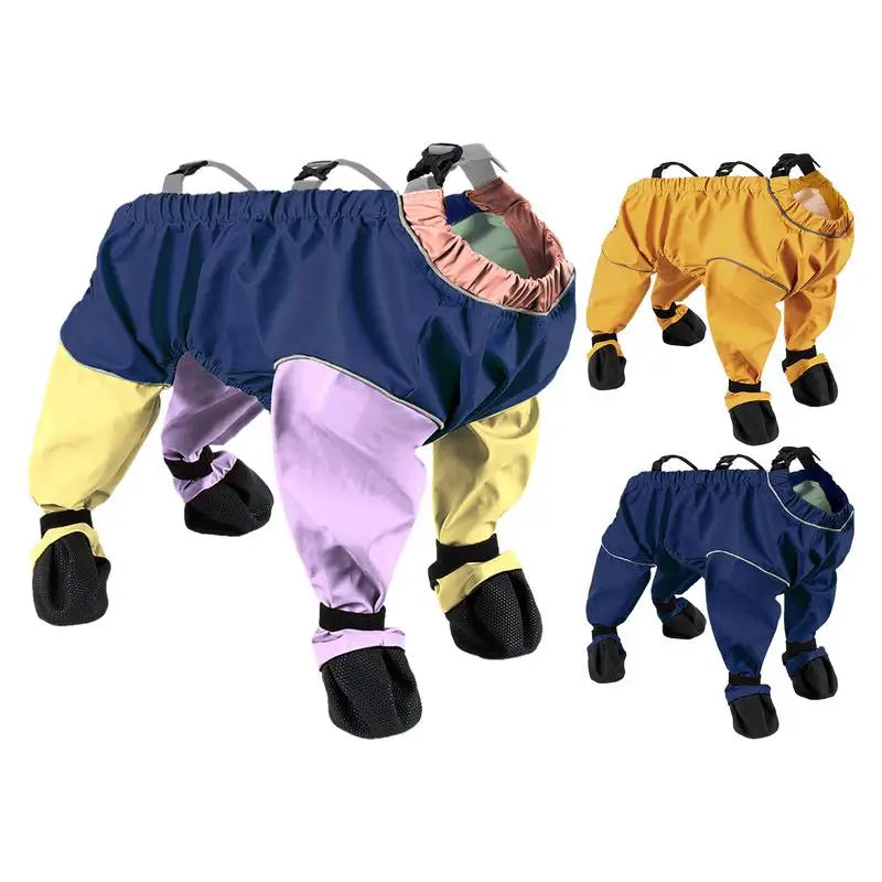 Dog Suspender Boots with Adjustable Suspenders - Anti-Slip Polyester Pet Shoes