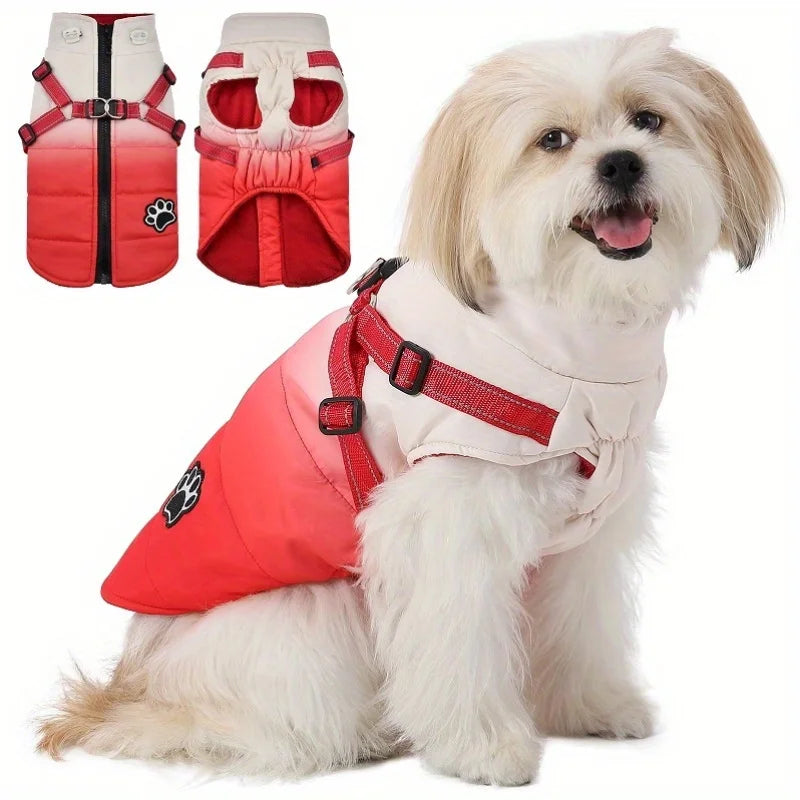 Pet Dog Winter Warm Jacket with Harness