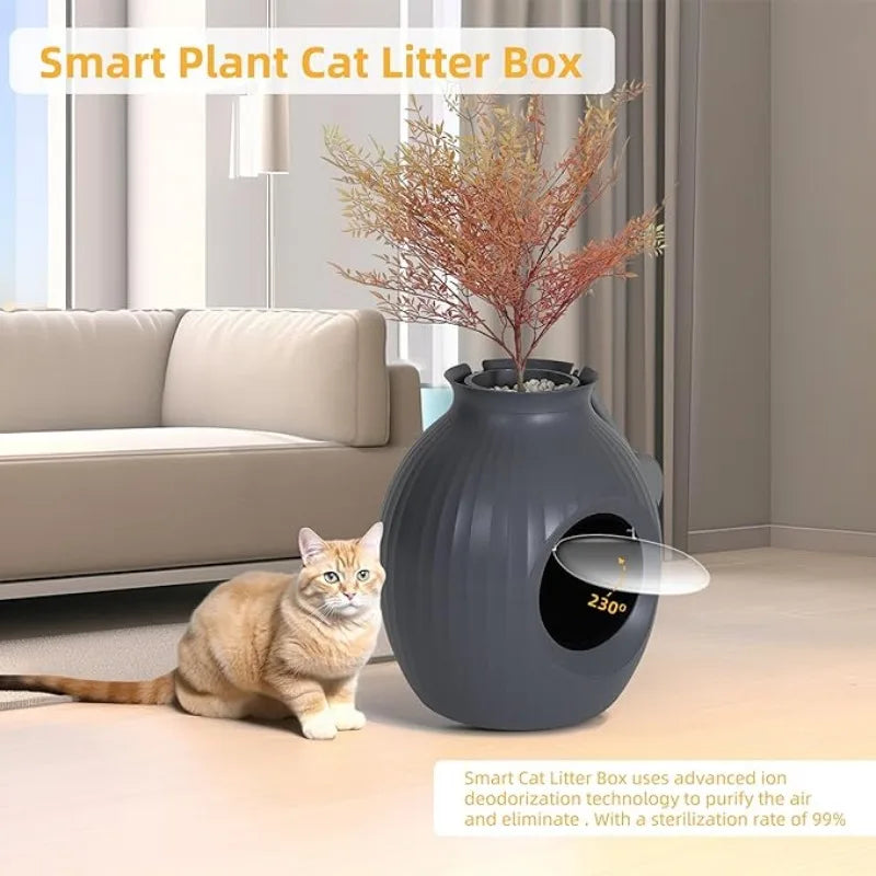 Smart Plant Cat Litter Box with Odor Control & Sterilization