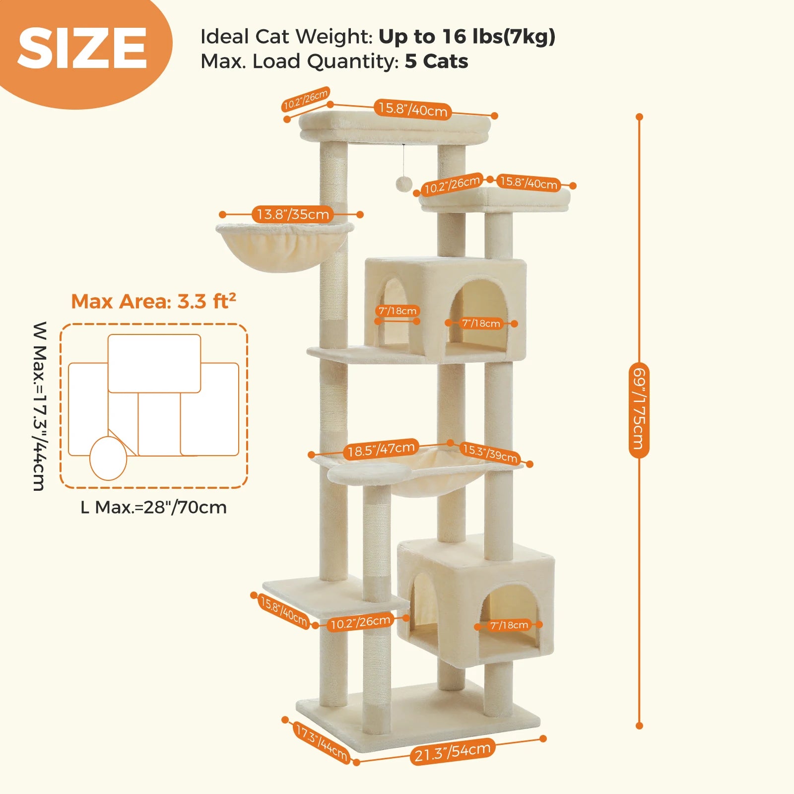 Large Cat Tree Tall Cat Tower