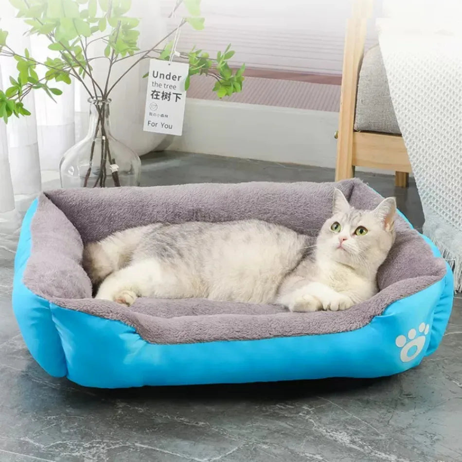 Large Plush Pet Bed - Washable Waterproof Cushion for Cats & Dogs