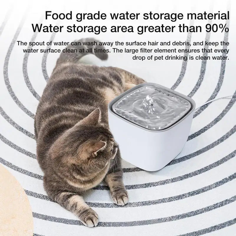 Cat Fountain Anti-Dry 2.5L Automatic Pet Water Dispenser with LED Light