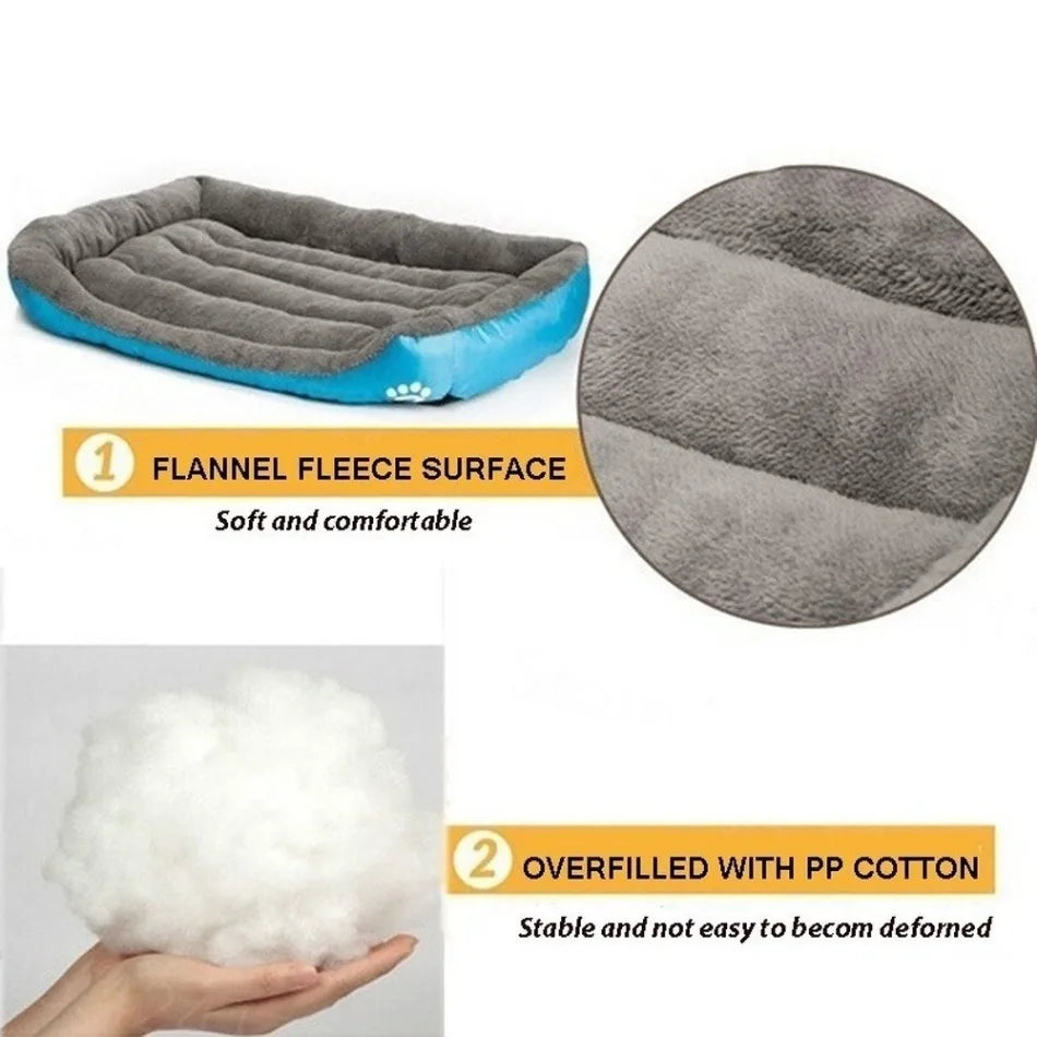 Large Plush Pet Bed - Washable Waterproof Cushion for Cats & Dogs