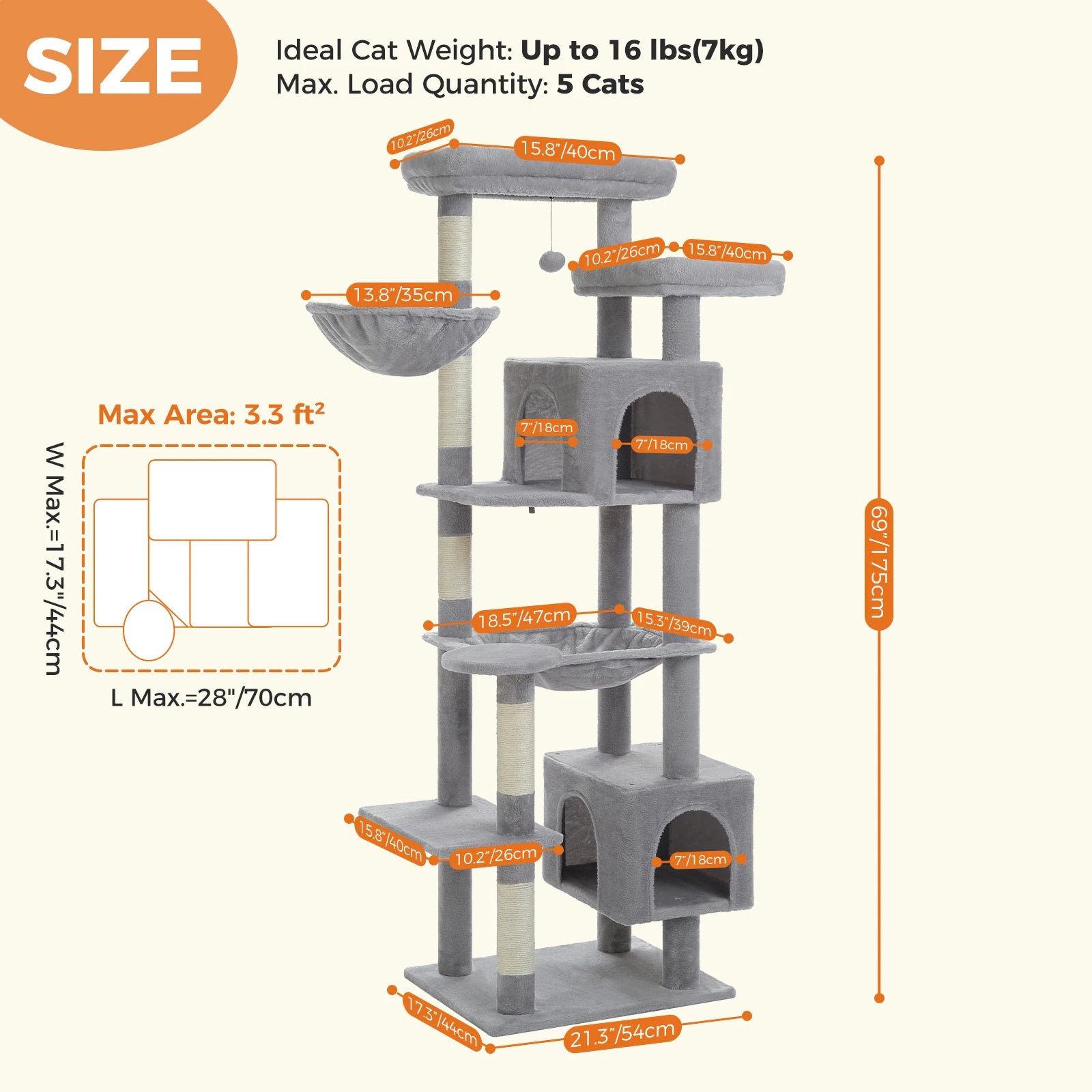 Large Cat Tree Tall Cat Tower